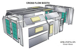 Cross Flow Flat Top Paint Booth PBCF13823FT