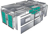 Cross Flow Flat Top Paint Booth PBCF13823FT
