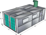 Cross Flow Flat Top Paint Booth PBCF13823FT