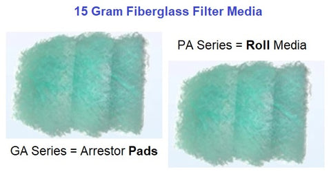 15 Gram Fiberglass Exhaust Filters - PADS & ROLLS