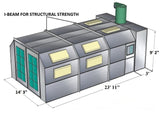 Cross Flow Paint Booth with Horseshoe Exhaust PBCF14927H