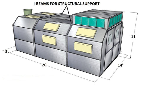 Semi Down Draft Paint Booth PBSD141129B
