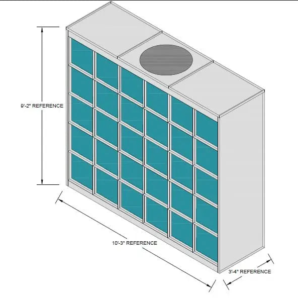 10x9x3 exhaust box filter wall