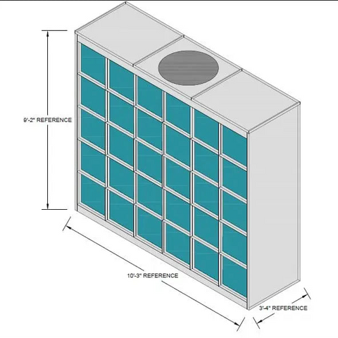 10x9x3 exhaust box filter wall