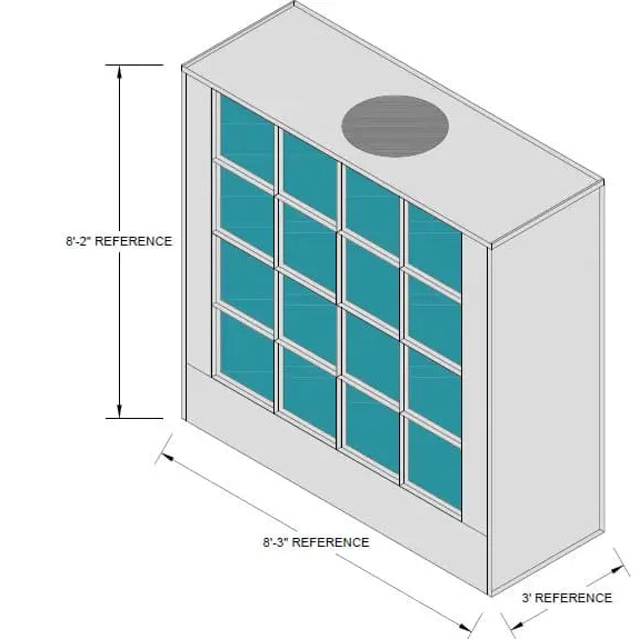filter wall exhaust box 8x8x3