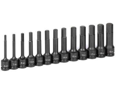 Grey Pneumatic 13 Pc 1/2" Drive 4"Length Hex Metric Impact Driver Set  GP1343MH