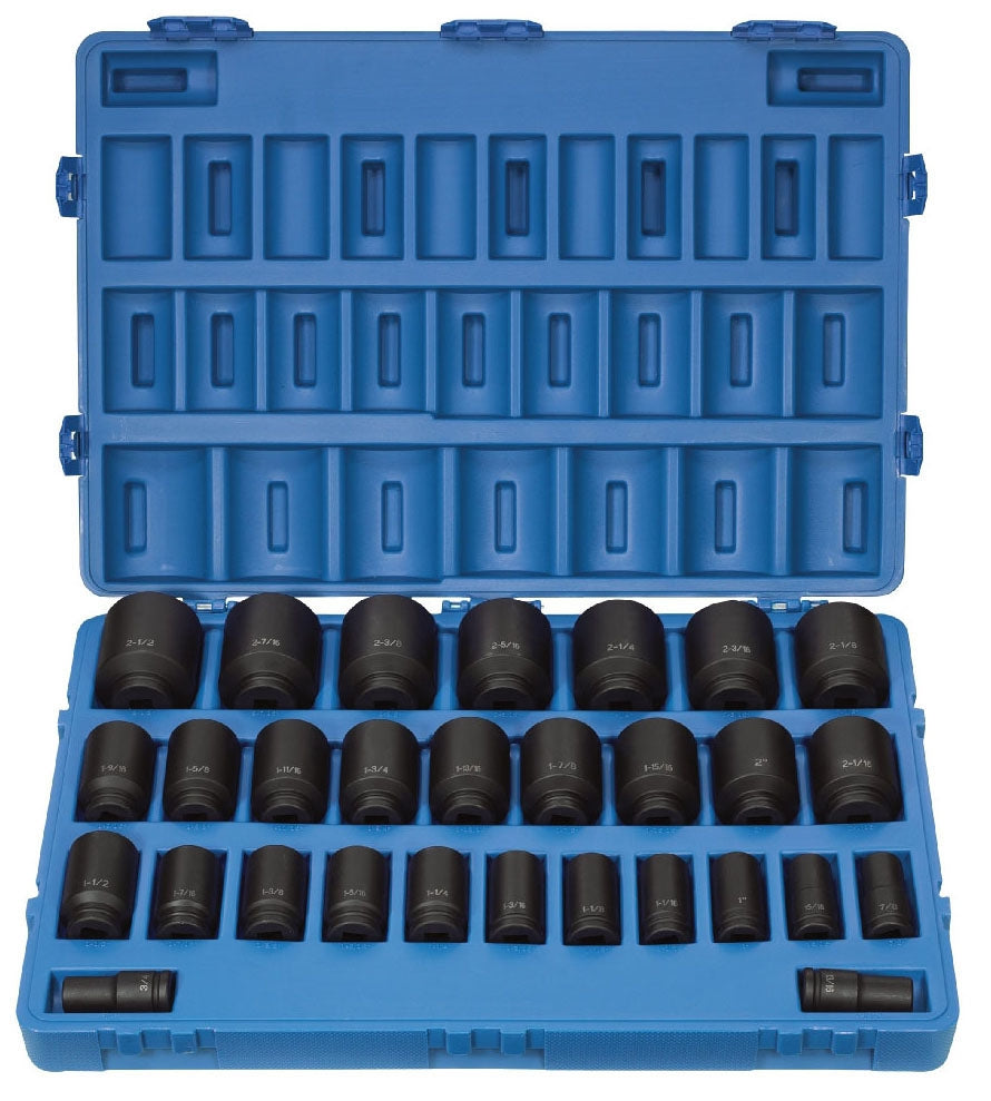 Grey Pneumatic 29 Piece 3/4" Drive Deep Length Impact Socket Set - GP8029D                                        GP8029D                     GP8029DSAE
