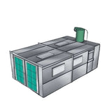 Cross Flow Flat Top Paint Booth PBCF13823FT