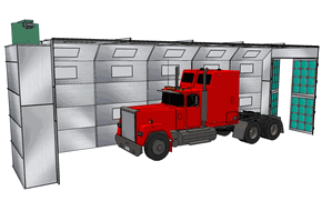 Truck Cross Flow Paint Booth PBTCF161734