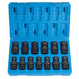 Grey Pneumatic 1/2" Drive 13 Pc. Standard Length Metric Univ. Socket Set - GP1313UM