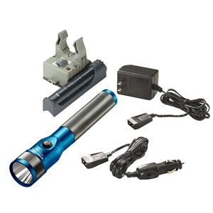 Stinger LED Rechargeable Flashlight with AC/DC and PiggyBack - Blue - STL75613